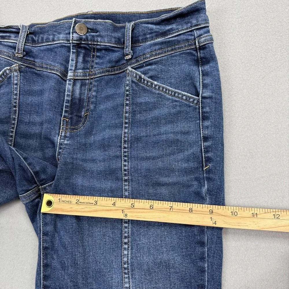 ANA Women's‎ Jeans Size 6 High Rise Stretch Panel Straight Leg Crop Raw Hem